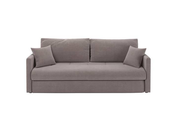 Dreisitziges ausklappbares Sofa Lorro mit Stauraum, hellbraunes