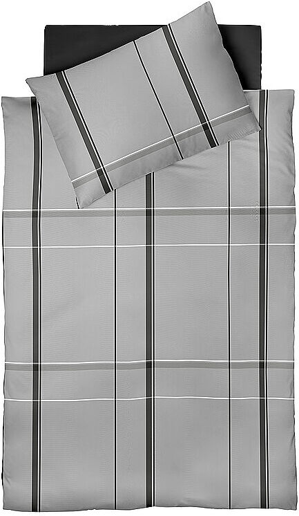 FLEURESSE Flanell Bettwäsche LECH 70x90cm/140x200cm Grey grau EG