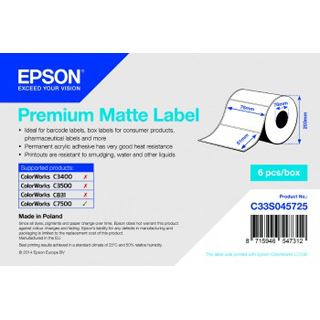 Epson Premium Matte Label 76mm x 51mm, 2310 labels