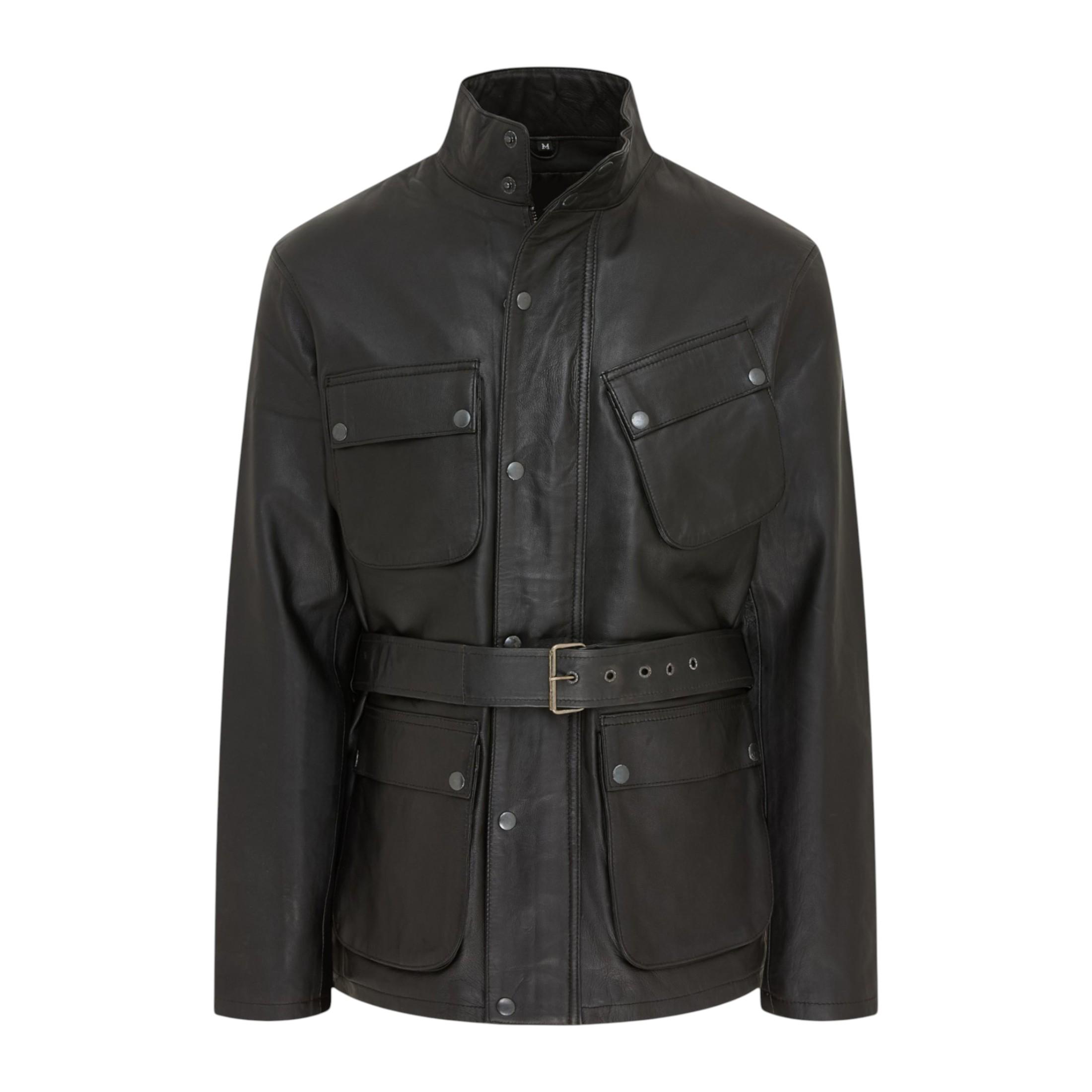 Herren Schwarze Lammleder-Safari-Parkajacke – Edinburgh
