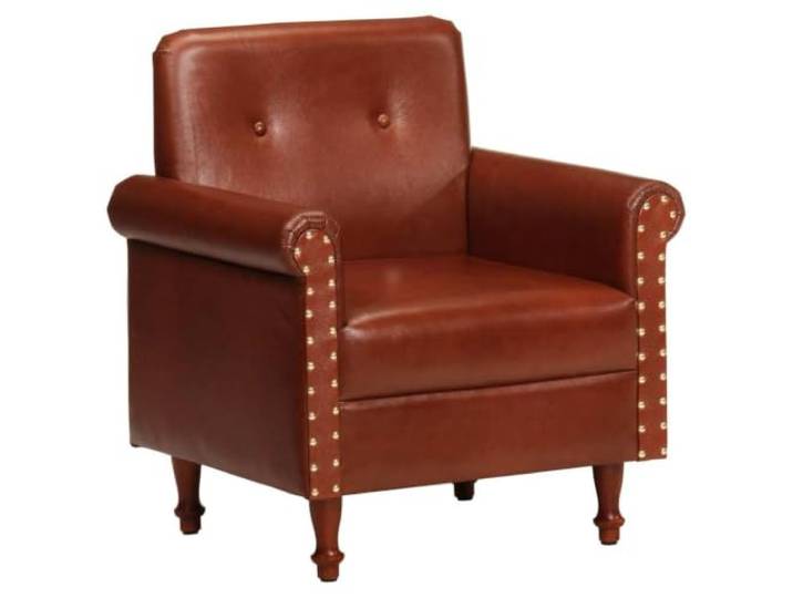 Makastle Sessel Braun Echtleder