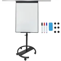 Relaxdays Flipchart Whiteboard 100x70 cm 2 Arme Schwarz