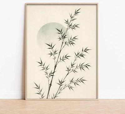 Uplift Picks Japanese Pine Tree Wall Art Zen Nature Poster Minimalist Oriental Canvas Decor 08 40x60 Cm no Frame