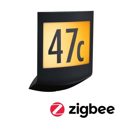 LED Außen-Wandleuchte PAULMANN "Padea IP44 198x71mm 8,2W 550lm 230V Anthrazit Kunststoff", grau (anthrazit), B:19,8cm H:25,2cm T:7,1cm, Leuchten, Smart Home Zigbee 3.0 Dämmerungssensor insektenfreundlich