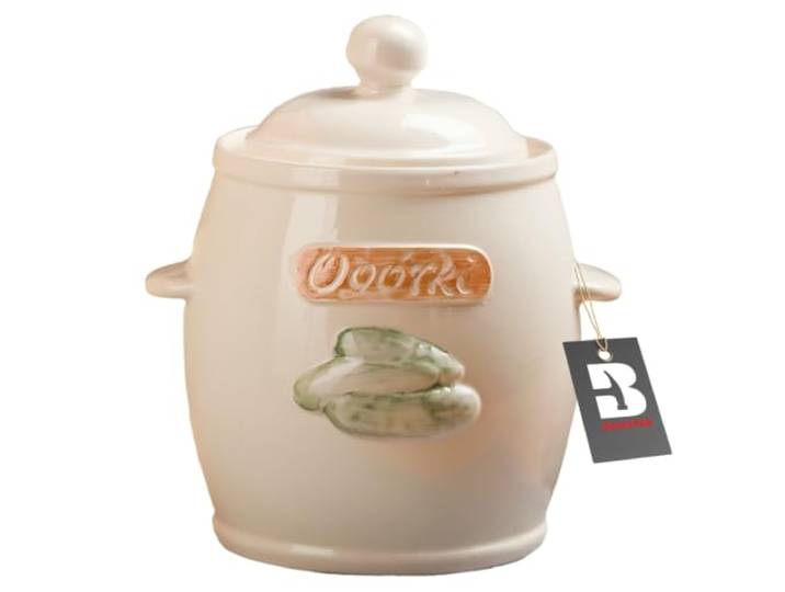 Bauster Hermetischer Steingut Gärtopf 5L Creme Fermentier Topf Für Gurken Sauerkraut Handgefertigt