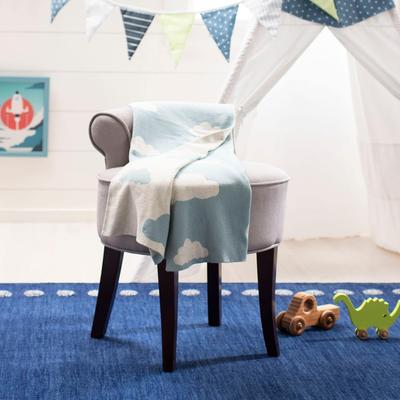 "SAFAVIEH Skye 32 x 40 Inch Cotton Collection Throw, Blue and White - 32"" x 40"""