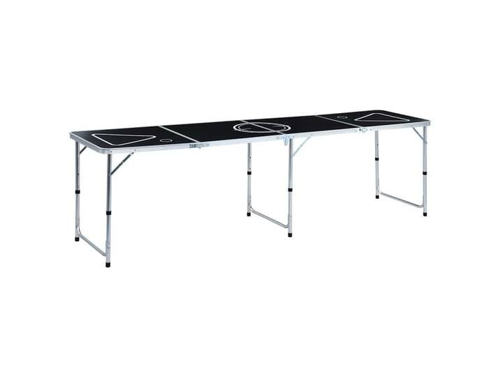 vidaXL Klappbarer Bier-Pong-Tisch 240 cm Schwarz