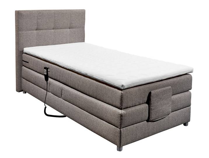 Esposa Boxspringbett MANOLO, Silver, Stoff