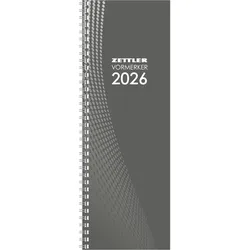ZETTLER Vormerkbuch 718 10,5x29,7cm 1 Woche/1 Seite schwarz 2026