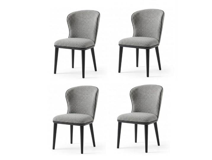 Xlmoebel Sitzgruppe Elegante 4er Sitzgruppe in Grau - Komfortable gepolsterte Stühle, Made in Europa