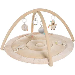 Fehn, Krabbeldecke + Spielbogen, 3-D-Activity-Decke Capybara Beige / Braun, Ø 85 cm