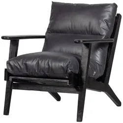 Sessel Houston Akazie/Leder Schwarz