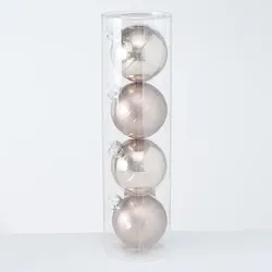 Boltze Große Weihnachtskugeln Ø 10 cm, 4 tlg, beige