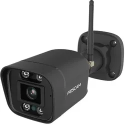 Foscam V5P WLAN Überwachungskamera Schwarz 5MP (3072x1728), Dual-Band WLAN, Integrierter Scheinwerfe (3072 x 1728 Pixels), Netzwerkkamera, Schwarz