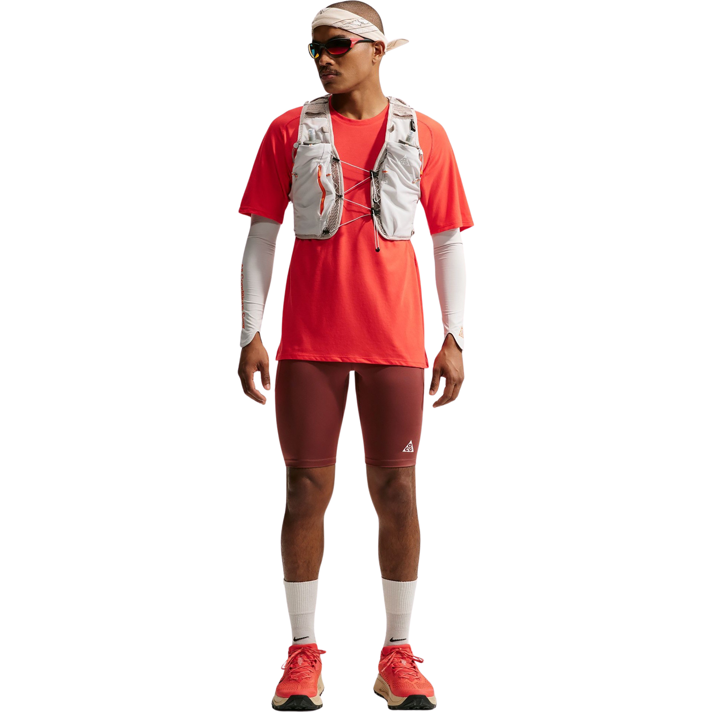 Nike ACG Solar Chase Herren Laufshirts rot Größe S Trailrunning Atmungsaktiv