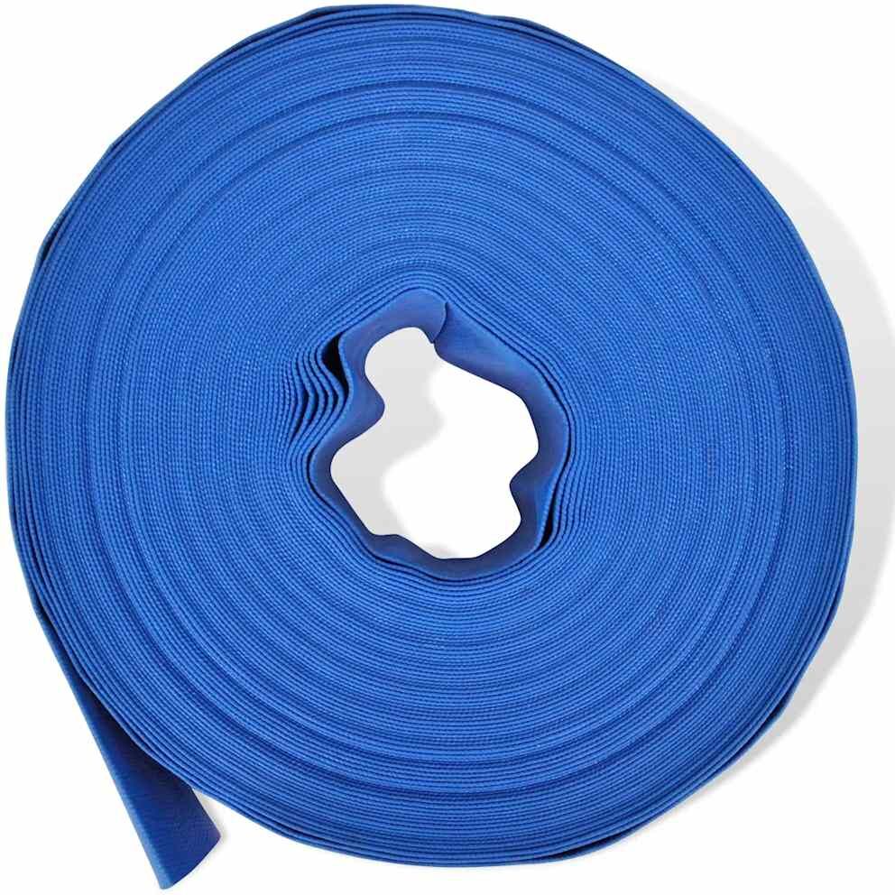 vidaXL Manguera plana de agua 50 m 2" PVC Azul