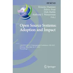 Open Source Systems: Adoption and Impact, Fachbücher