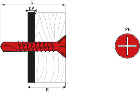 Vis autoperceuse tête fraisée 120° acier zingué blanc SCELL-IT TFAC55085