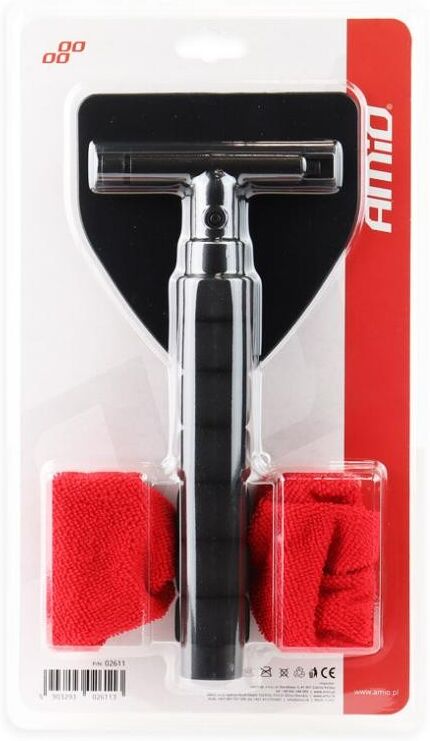 AMiO 02611 Balai de lavage couleur Rouge, noir