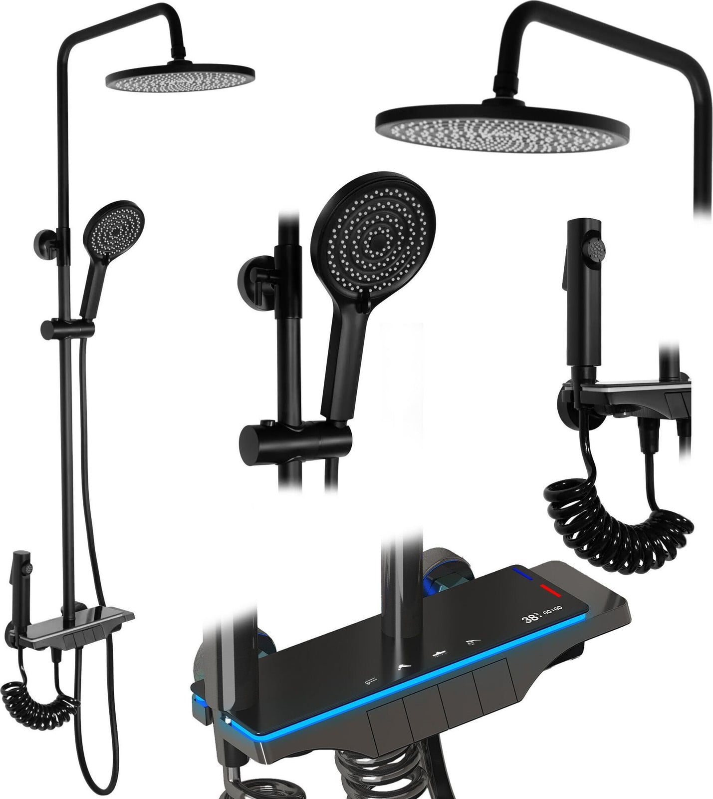 Rea Savio Led Doucheset Black