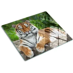 GLASPLATTE 60x52 cm Sibirischer Tiger