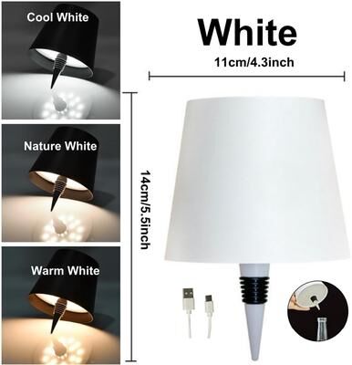 Smart Shopping Spot LumiBottle Wireless Bottle Lamp Rechargeable LED Bottle Lamp With 3 Color Touch Dimming white