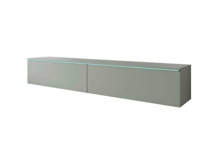 P & B Lowboard D180, Grün, Kunststoff, kaltweiß, 180x30x33 cm, Fsc, stehend, hängend, Beleuchtung, Wohnzimmer, Wohnwände, Lowboards, Lowboards stehend