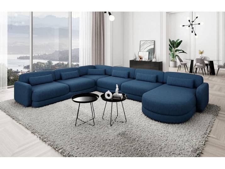 Wohnlandschaft Valencia XXL U-Form in Stoff