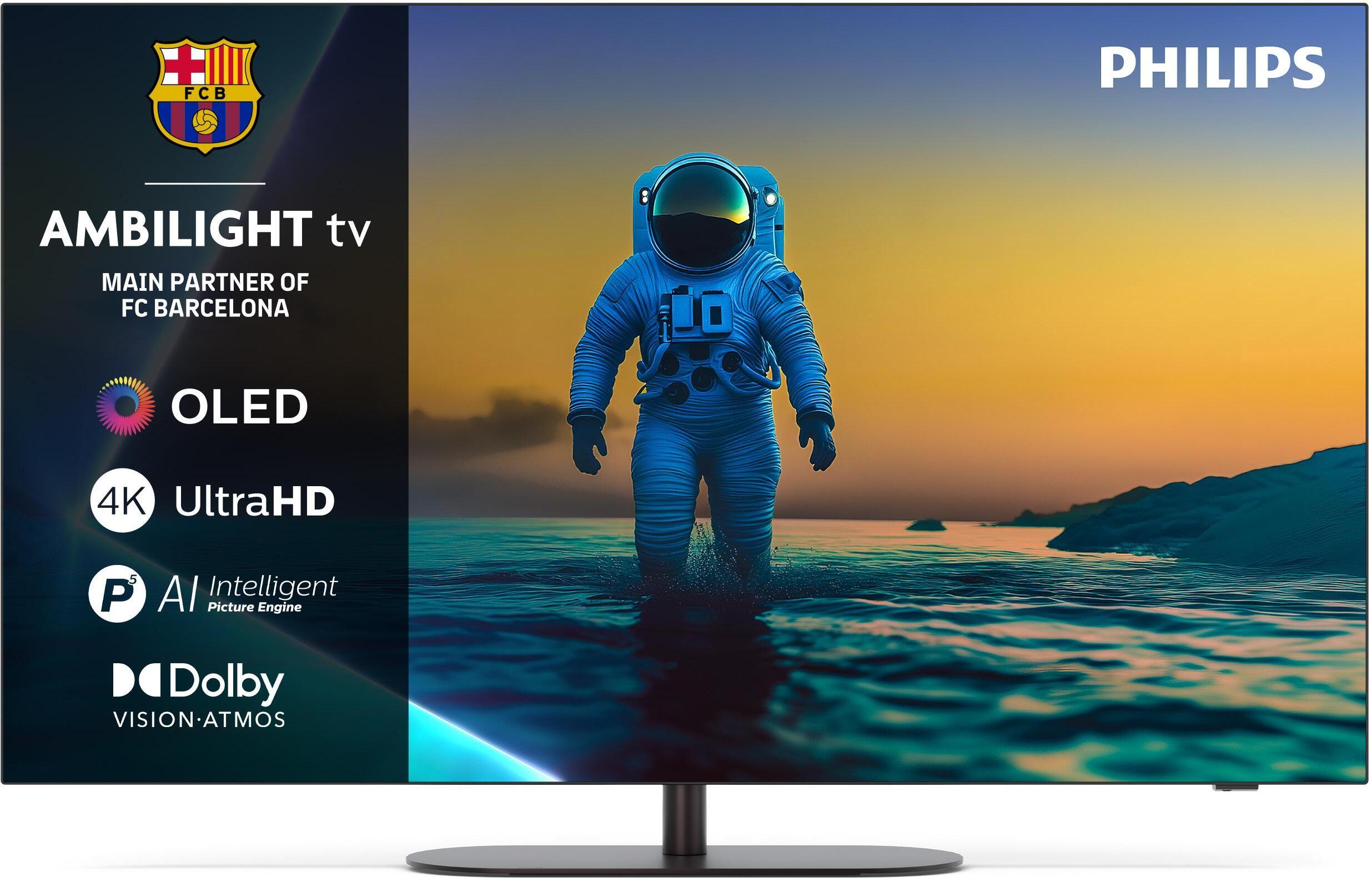 Philips Ambilight 48OLED810/12, 121,9 cm (48"), 3840 x 2160 Pixel, OLED, Smart-TV, WLAN, Grau