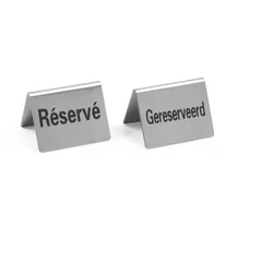 Hendi 4x Tischschild Reserviert,Gereserveerd,50x35x(H)40mm