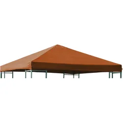 Ersatzdach für Metall- und Alupavillon 3x3 Meter terracottafarben, wasserdicht PVC-beschichtet