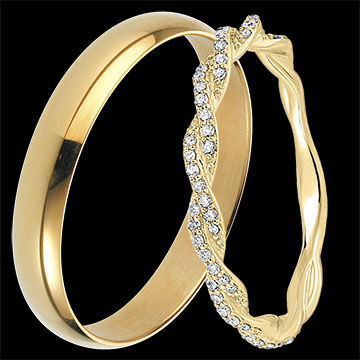 Edenly Pure & Olympe Diamant-Duo-Trauringe â€“ Gelbgold & Diamanten â€“ 18 Kara