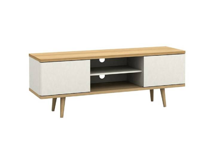Lowboard ALANDRA 140 x 39 x 52 cm Weißcreme/Eiche-Dekor