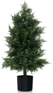 Costway Artificial Cedar Topiary Tree with Plastic Nursery Pot for Porch and Office