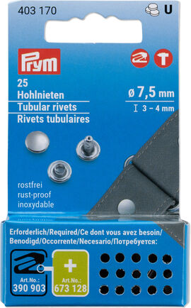Prym Hohlnieten, Größe: 7,5 mm Ø, Inhalt: 25 Stück.