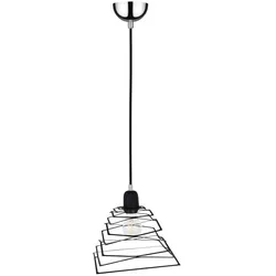 Hängelampe Hängeleuchte Pendelleuchte Pendellampe Esszimmerleuchte, Höhenverstellbar Industriell Metall schwarz, 1x E27 Fassung, LxBxH 24x24x120cm