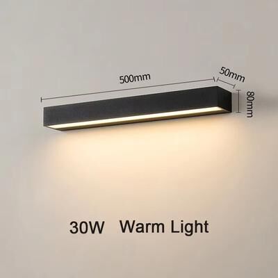 Inspired Finds SANDIY Outdoor Wall Light External Sconce Lamps Waterproof House Decor Lighting Fixture For Balcony, Porch, Yard, Gard black 30w 19.69x1.97x3.15in cold Light