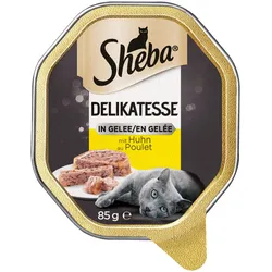 Sheba Delikatesse Gelee 85 Gramm Katzennassfutter Sparpaket 44 x 85 Gramm Geschnetzeltes mit Huhn