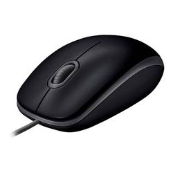Logitech B110 Maus USB Optisch Schwarz 3 Tasten 1000 dpi Geräuscharme Tasten 910-005508