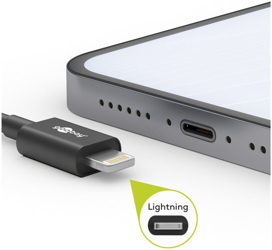 Goobay Sync/Ladekabel 0,5m Lightning-USB-C 39444)