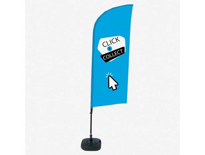 Showdown Displays Standregal Beachflag - Komplett-Set - Click & Collect Englisch - Blau/Schwarz, 1-tlg.