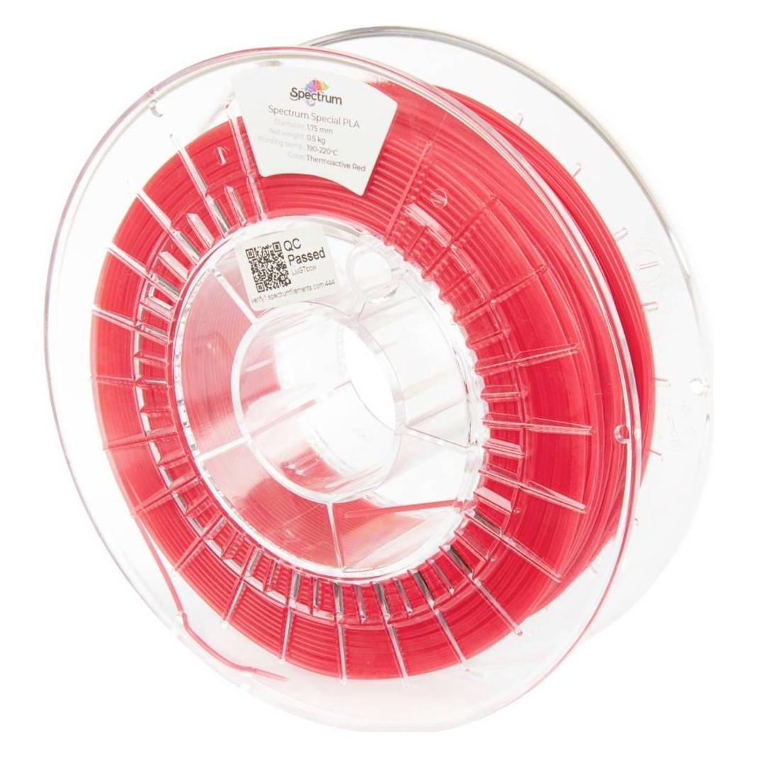 Spectrum 3D Filament / PLA Thermoactive / 1,75mm / Red / Rot / 0,5kg (PLA, 500 g, 1.75 mm) (80171)