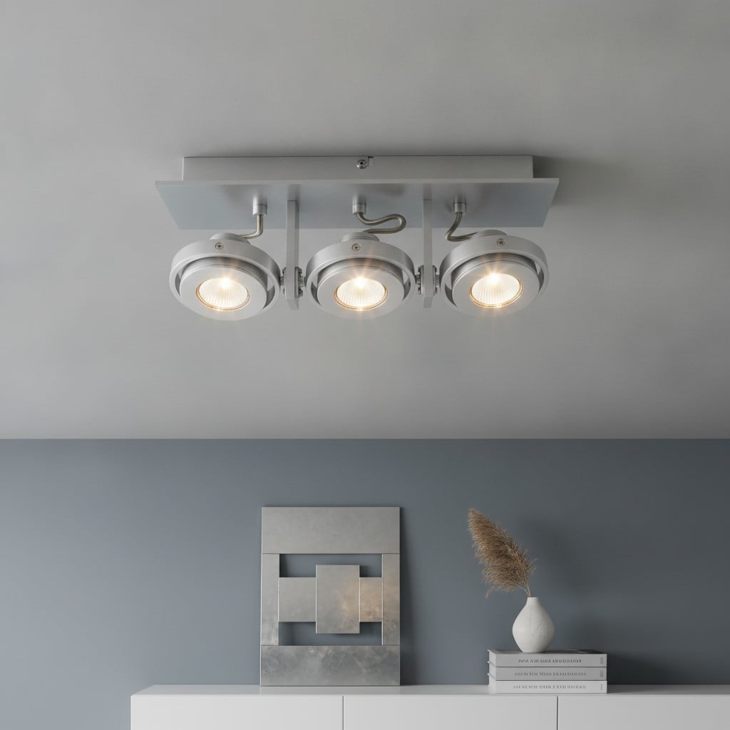 Artdelight Meist 3-lichts opbouwspot aluminium grijs GU10