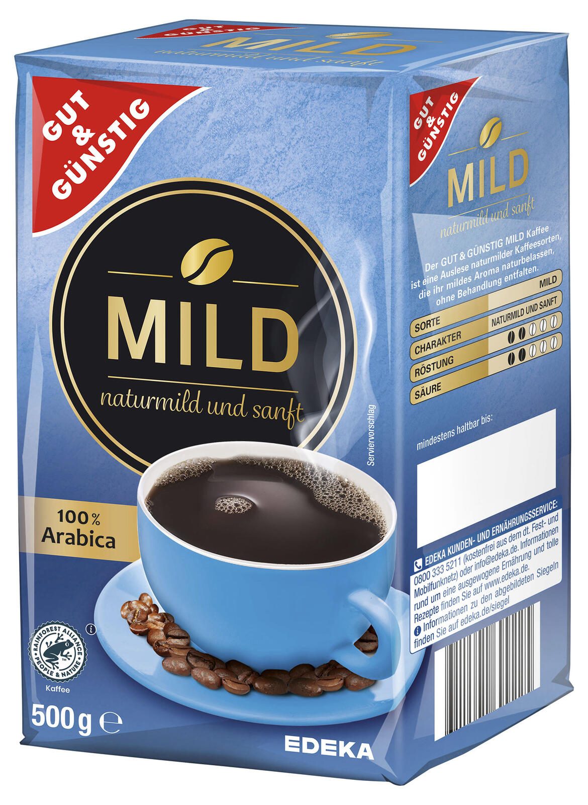 GUT&GÜNSTIG Kaffee gemahlen Mild 500,0 g 5991120005