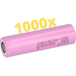 1000x Samsung INR18650-35E 18650 Akku 3,6V 3500mAh Flat-Top