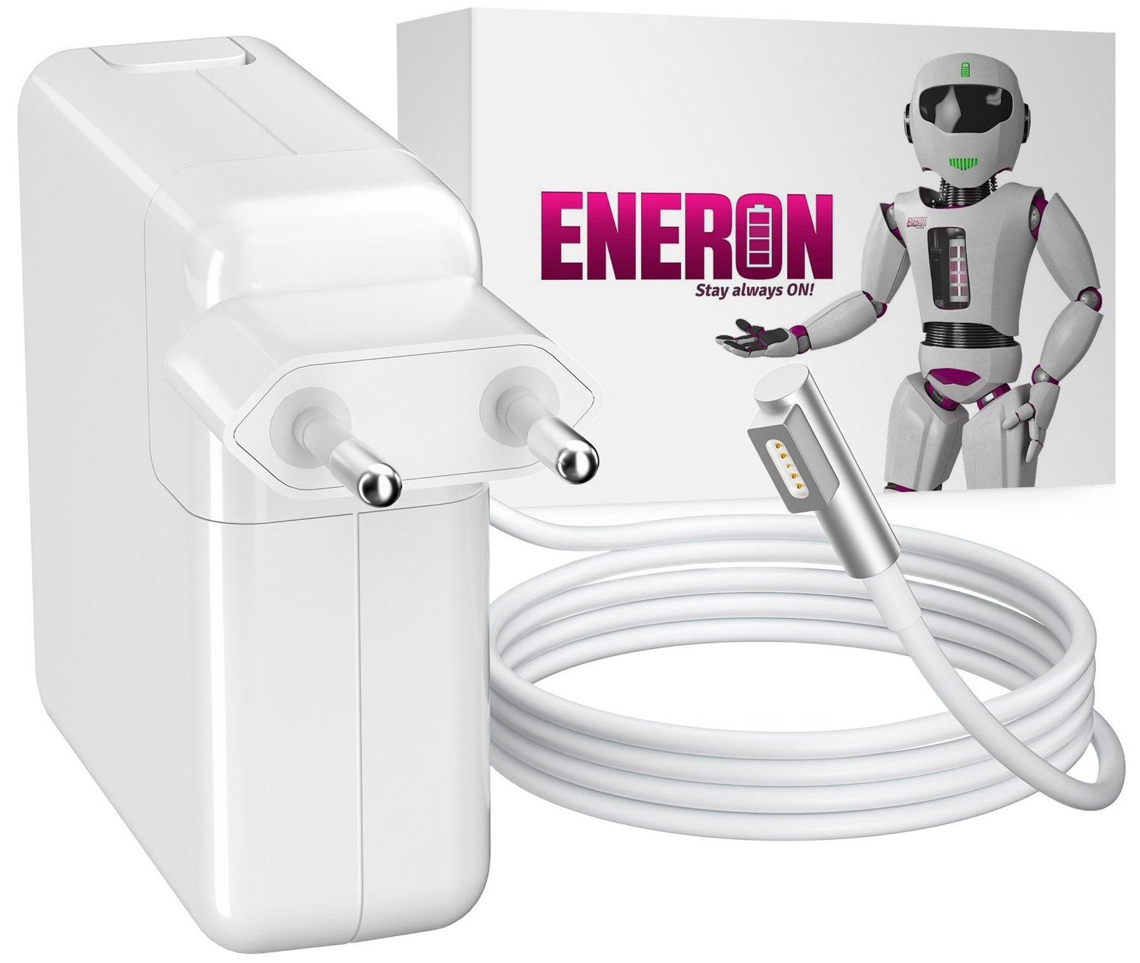 ENERON MacBook Pro 60W oplader met MagSafe Type L oplaadkabel, wit