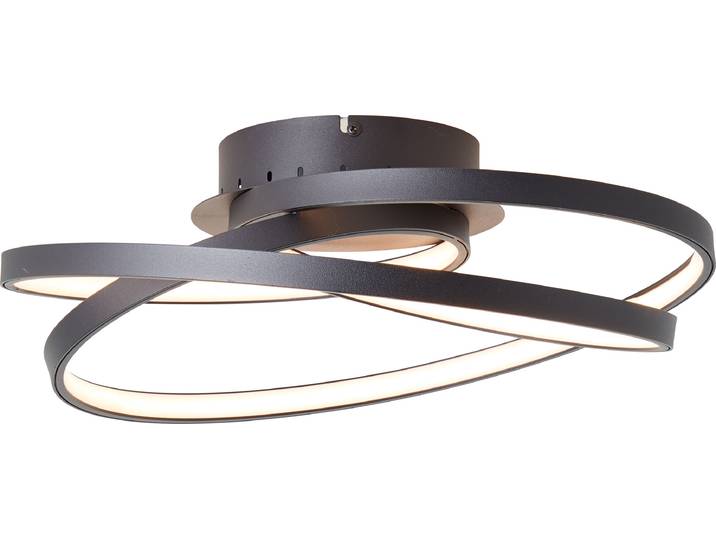 BRILLIANT Plafonnier LED intemporel LABYRINTH Plafonnier LED noir avec ampoules LED blanc chaud incluses 40cm de diamètre Métal/plastique