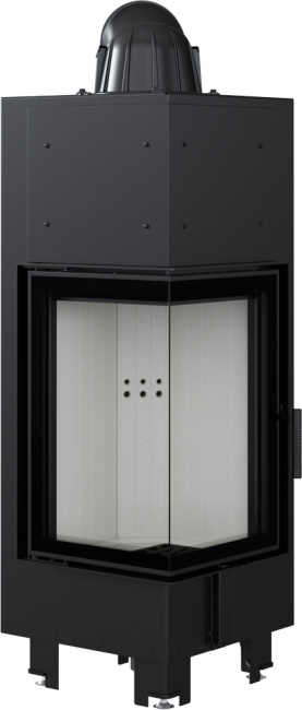 Intelligenter Kamineinsatz aus Stahl KRATKI MBN links 10 kW Ø 200 MSK