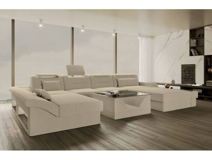 Wohnlandschaft Monza U Form Stoffsofa