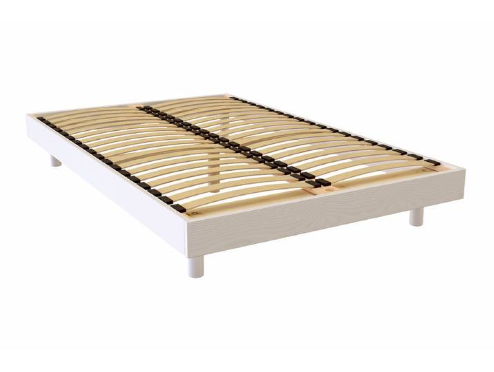 Sommier à lattes 2 places bois Kit France - 120x190 120x190 Blanc